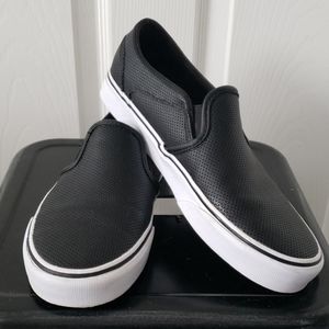 Vans Perforated Leather Slip Ons